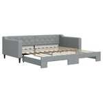 vidaXL Lit de jour avec lit gigogne gris clair 100x200 cm tissu