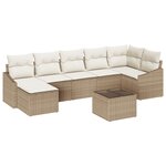 vidaXL Ensemble de canapé de jardin 8 pièces avec coussins en rotin synthétique brun