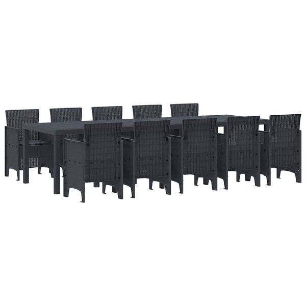 vidaXL Ensemble de salle à manger de jardin avec coussins 11 Pièces
