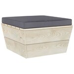 vidaXL Repose-pied palette de jardin avec coussin Épicéa imprégné