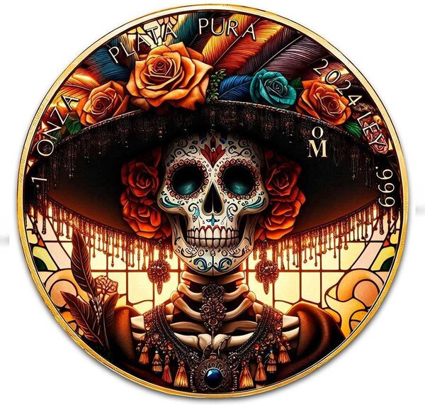 Pièce de monnaie en Argent g 31.1 (1 oz) Millésime 2024 CALAVERA DE LA CATRINA