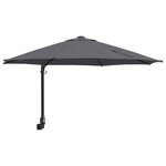 vidaXL Parasol de patio Anthracite Acier  Polyester Grand Parasol Rond