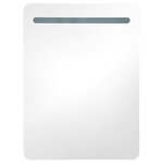 vidaXL Armoire de salle de bain à miroir LED noir brillant 60x11x80 cm