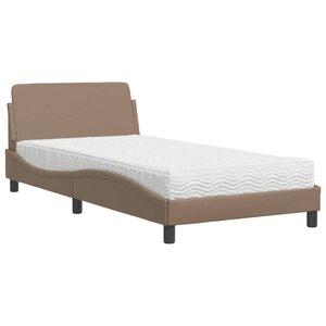 vidaXL Lit avec matelas Dover cappuccino 100x200 cm similicuir