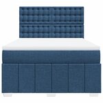 vidaXL Sommier à lattes de lit avec matelas Bleu 140x200 cm Tissu