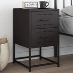 vidaXL Table de chevet noir 36x39x60 5 cm acier
