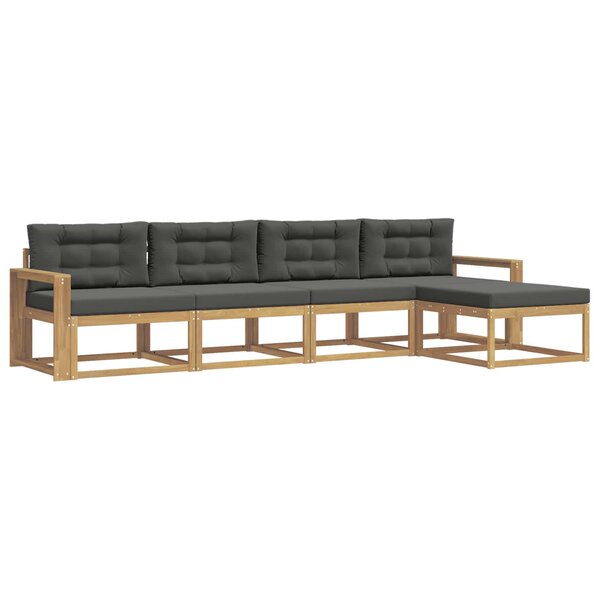 vidaXL Ensemble de canapés d'extérieur 4 pc Blanc et anthracite