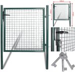 vidaXL Portail de clôture à porte simple Acier enduit de poudre