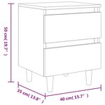 vidaXL Tables de chevet pieds en pin 2 Pièces chêne sonoma 40x35x50 cm