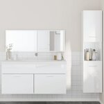 vidaXL Ensemble de meubles de salle de bain 3 Pièces blanc brillant
