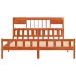 vidaXL Lit bibliothèque sans matelas cire marron 180x200 cm pin massif