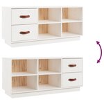 vidaXL Banc à chaussures Blanc 100x34x45 cm Bois de pin massif