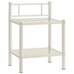 vidaXL Table de chevet Blanc/transparent 45x34 5x60 5cm Métal et verre
