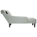 vidaXL Fauteuil long et coussin et accoudoir droit gris clair velours