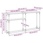 vidaXL TableConsole Chêne noir 145x22.5x75cm Bois d'ingénierie