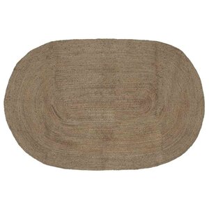 vidaXL Tapis de surface ovale Gris 152 x 245 cm Jute