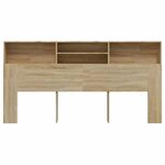 vidaXL Armoire de tête de lit chêne sonoma 200x19x103 5 cm