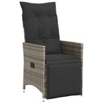 vidaXL Ensemble de bistro 3 Pièces avec coussins gris résine tressée