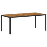Ensemble de Salle à Manger de Jardin 7 Pièces en Poly Rattan Noir Acacia