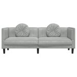 vidaXL Canapé avec coussins 3 places gris clair velours