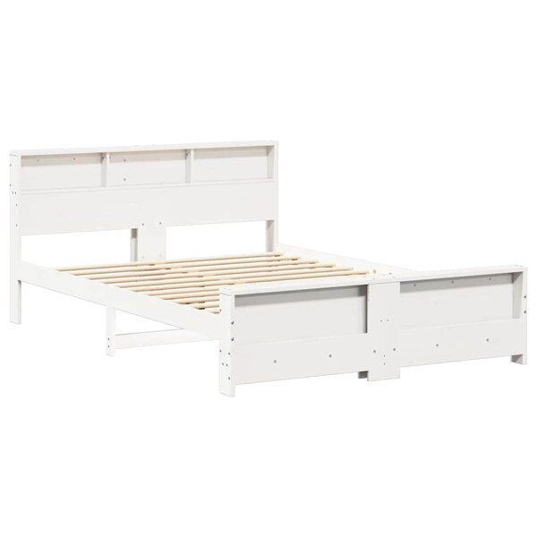 vidaXL Cadre de lit Blanc 140 x 200 cm Bois massif en pin