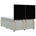 vidaXL Sommier à lattes de lit et matelas Gris clair 140x200cm Velours
