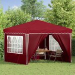 vidaXL Tente de fête pop-up 288 x 288 x 245 cm Bordeaux Tissu Oxford