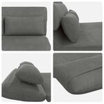 vidaXL Fauteuil de sol ajustable Gris foncé Velours