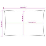 vidaXL Voile de parasol tissu oxford rectangulaire 5x8 m anthracite