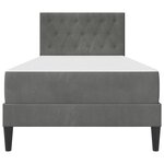 vidaXL Cadre de lit avec matelas Gris foncé 90 x 190 cm Velours