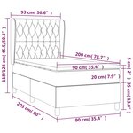 vidaXL Sommier à lattes de lit avec matelas Gris clair 90x200 cm Tissu