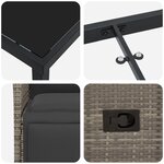 vidaXL Set de salle à manger de jardin 5 pièces avec coussins Gris Poly Rattan