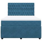 vidaXL Sommier à lattes de lit et matelas bleu 140x190 cm velours