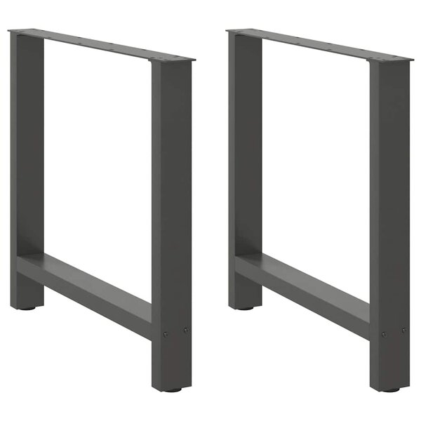 vidaXL Pieds de table à manger Anthracite 2 pièces 80 x (72-73) cm Acier