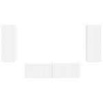 vidaXL Ensemble meuble TV Montage mural 2 Pièces Blanc Bois d'ingénierie