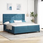 Lit à ressorts vidaXL avec matelas et LED Bleu foncé 200x200 cm Velours