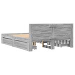 vidaXL Cadre de lit et tête de lit sans matelas sonoma gris 120x200 cm