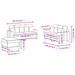 vidaXL Ensemble de canapés 3 Pièces avec coussins Jaune clair Tissu