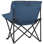 vidaXL Chaise de camping avec poche pliable lot de 2 bleu