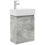 vidaXL Meuble de salle de bain avec robinet Gris béton