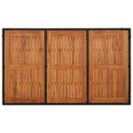 vidaXL Table de jardin dessus en bois Noir 150x90x75 cm Résine tressée