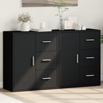vidaXL Buffets 2 Pièces noir 60x31x70 cm bois d'ingénierie