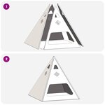 vidaXL Brasero Pyramide Noir 50x50x51 cm Acier