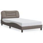 vidaXL Cadre de lit avec LED sans matelas Hvar taupe 100x200 cm tissu