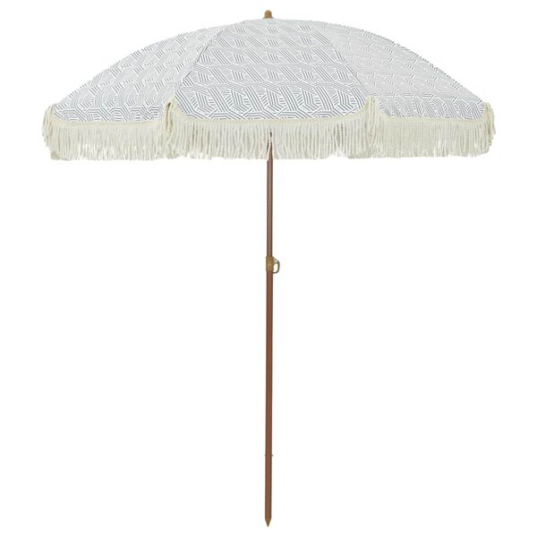 vidaXL Parasol de plage Gris et blanc 160 x 160 x 196 cm