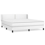 vidaXL Sommier à lattes de lit avec matelas Blanc 160x200cm Similicuir