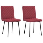 vidaXL Chaises à manger lot de 2 rouge bordeaux similicuir