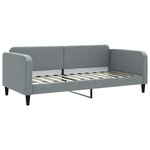 vidaXL Lit de jour avec gigogne et tiroirs gris clair 90x200 cm tissu