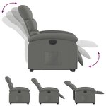 vidaXL Fauteuil inclinable électrique gris foncé tissu