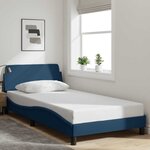 vidaXL Cadre de lit avec tête de lit Dover bleu 100x200cm tissu